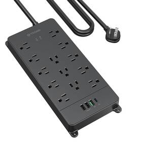 Trond 728120948933 Surge Protector Power Strip 5ft Heavy Duty Extension Cord With 32w Usb
