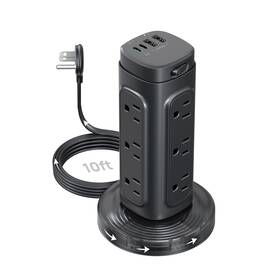 Td-ps-us11s Trond Semi-retractable Power Strip Tower - Flat Plug Surge Protector St