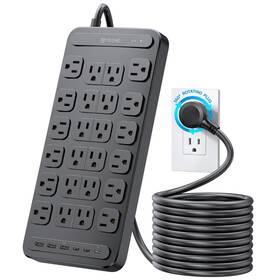 Td-ps-us27s Trond Surge Protector Power Strip 360 Rotating Flat Plug 24 Ac Outlets
