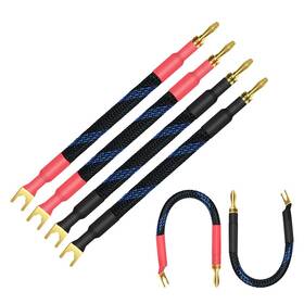 Uc-3100782 Ucinnovate 4 X Hifi Ofc Spade To Banana Plug Speaker Wire 13awg 21cm