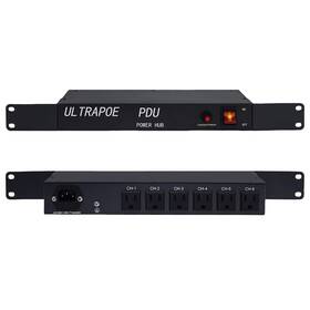 Ultrapoe 759126257767 6 Outlet Horizontal 1u Rack Mount Pdu Power Strip Surge Protector