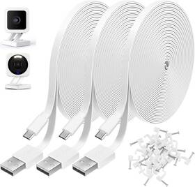 Pec310 Uogw 3 Pack 10ft Power Extension Cable Compatible With Wyze Cam Eufy Kasa White