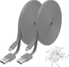 Rm-20ft-mf-usb Uogw 2 Pack 20ft Power Extension Cable Compatible With Wyze Cam Grey