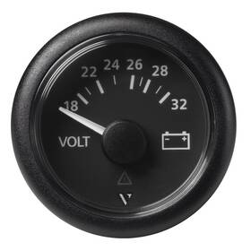 A2c59512458 Veratron 52mm 2-1/16 Inch Viewline Voltmeter 18-32v - Black Dial And Bezel