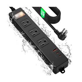 Vnj 704444176313 15ft Outdoor Waterproof Power Strip Surge Protector With 3ac Outlet... Fast Ship