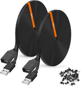 2pk-9m-usb-extension-cable-bk Weishan 2-pack 30ft Power Extension Cable Compatible With Wyze Cam V4 Black