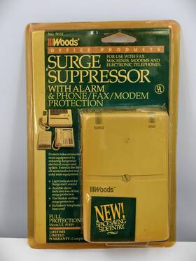 5618 Woods Vintage Surge Suppressor Beige Phone Fax Modem Alarm Power Strip New