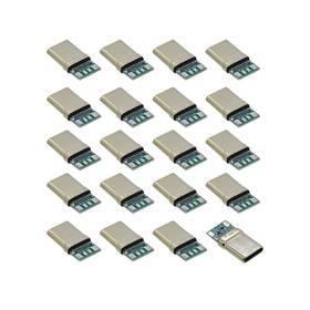 Xcoazipod 788609895066 20pcs Type-c Male 24pin Charging Data Transmission Plug Socket Connector 4 P