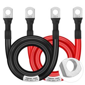 Yddecw 639394776620 Battery Cable 2 Gauge 3ft 2awg Power Inverter Cables 1 Positive And