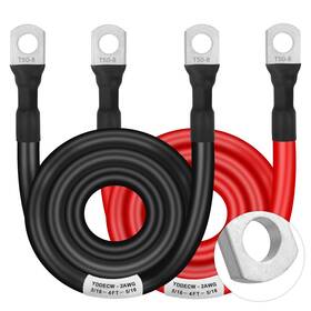 Yddecw 639395256909 2 Gauge Battery Cable 4ft 1 Positive And Negative For Automotive Rv Marine