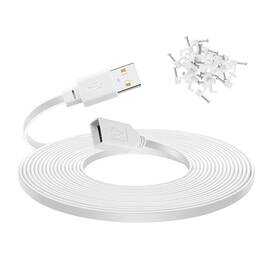 15m-usb-extension-cable-wt-ld Yeaoi 50 Ft Cable For Wyze Cam V4 Cameras Usb Male To Female Flat White