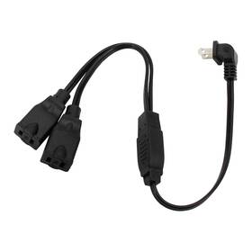 Yeatel 738812520453 Extension Cord Splitter 1.64ft Short 2 Prong Flat Plug Power Y