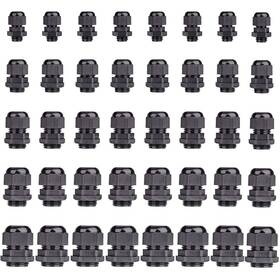 Qf006-de Yesallwas 40 Pcs Cable Gland Nylon Plastic Waterproof Adjustable Glands Joints W