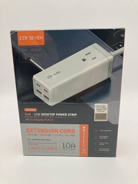 Zzr Seven 976623019900 65w Usb Surge Protector Power Strip With Ac Outlet 2 Type-c Port