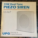 Alarm Siren- Piezo, Upg Security & Cable Solutions SS36P 15W Dual Tone. Fixed Price $10.00.