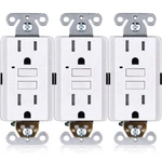 Faith 3-PACK 15A Gfci Outlets, Tamper-resistant, Etl Listed, Pack, White. Fixed Price $33.99.