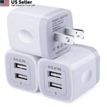 Wall Charger, 5V/2.1A Ailkin 2-PORT Usb Home 3PACK, White. Fixed Price $18.66.