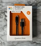 Tech & Go 9FT Braided Usb Charging Cable For Iphone Ipad Ipod Extra Long Black. Fixed Price $10.99.