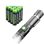 Rechargeable Led Flashlight Super Bright Torch + Battery 3.7V 3000MAH Batteries. Fixed Price $15.99.