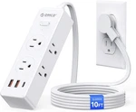 Flat Plug Power Strip Surge Protector, 5/10FT Ultra Thin Extension Cord 9. Fixed Price $8.45.