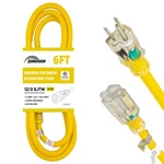Honderson Indoor Outdoor Extension Cord Weatherproof With Lighted 6FT, Yellow. Fixed Price $23.32.