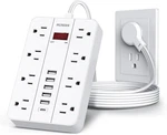 Power Strip With Usb, Flat Plug Extension Cord Surge Protector 5FT, White. Fixed Price $40.26.