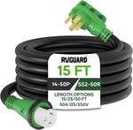 Rvguard Amp 15 Foot Power Cord, 14-50P SS2-50R Generator Extension. Fixed Price $59.90.