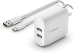 Belkin 24W Dual Port Fast Charging Wall Charger W/ Usb-c Cable White. Fixed Price $14.99.