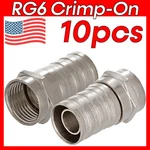 10 Pack F-type Crimp Connectors Male Plug RG6 Coaxial Cable. Fixed Price $10.59.