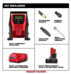Milwaukee 2475-21XC M12 Cordless Portable Inflator 4.0 Ah Battery Charger Kit. Fixed Price $144.98.