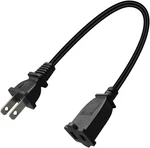 1FT Short Us Power Extension Cable Cord Ac 2-PRONG Male/female. Fixed Price $10.91.