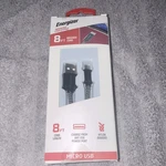 Energizer Braided Micro Usb Cable 8FT Black Silver Eng-nbmcsybk. Fixed Price $7.00.