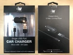 Just Wireless 12W 2.4AMP Car Charger + 5FT Micro Usb Cable In Black. Fixed Price $7.15.