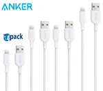 4 Pack Anker Powerline Ii Usb-a Cable Connector Combo For Apple 3FT. Fixed Price $19.99.