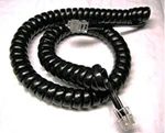 2-PACK Handset Cord Cortelco Itt Premier Phone 25000 255400 Curly Black 9FT. Fixed Price $9.99.