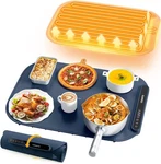 Coanto Electric Food Warming Mat, 7-TEMP Silicone Roll-up Tray, Blue 17.91X12.8. Fixed Price $44.26.