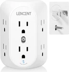 Lencent 2 Prong Power Strip, 3 To Grounding Outlet Small, White. Fixed Price $26.99.