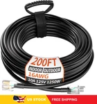 Plugsaf 16/3 Gauge 200 Ft Extension Cord Outdoor Black Waterproof, Cold Weather. Fixed Price $75.96.