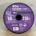 250-FT Roll, 18AWG, RG6 Black Coaxial Cable Southwire New. Fixed Price $14.93.