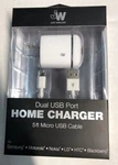 New Just Wireless Dual Usb Ac Charger 17W 3.4 Amp W/5-FT Micro Cable White. Fixed Price $8.50.