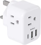 Us To Uk Ireland Plug Adapter, Addtam Type Power With 3 Ac Outlets. Fixed Price $11.17.