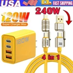 240W Usb Type-c ,4-IN-1 Data Cord Super Fast Charging Cable For Iphone Samsung. Fixed Price $10.99.