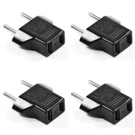 Black Us Europe Round Pin Travel Power Plug Adapter (4 Pack), 2-FLAT To.... Fixed Price $11.40.