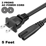 2 Prong Power Cord,ac Cable For 5 4 3 Slim Pc Laptop Tv Psv Us. Fixed Price $7.49.