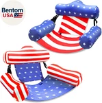 2 Pack Inflatable Pool Floats Chair, American Flag Adjustable Lounger. Fixed Price $53.71.