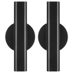 Wall Mount Flower Vase Set 2 Pcs Black Metal Tube Plant Holder Dried Decor. Fixed Price $25.26.
