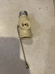 Cooper Ivory Lampholder Socket Adapter Pull Chain W/outlet Receptacle Bulk 718V. Fixed Price $8.00.
