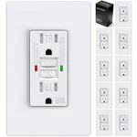 Electeck 10 Pack Gfci Outlets 15 Amp, Weather Outdoor, White. Fixed Price $98.90.