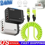 240W Super Fast Wall CHARGER,4 In 1 Cable Usb For Iphone Samsung Car Play Cord. Fixed Price $10.99.