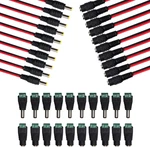 Milapeak (real 18AWG 43X2PCS Strands) 10 Pairs Dc Power Pigtail Cable 12V 5A. Fixed Price $17.57.